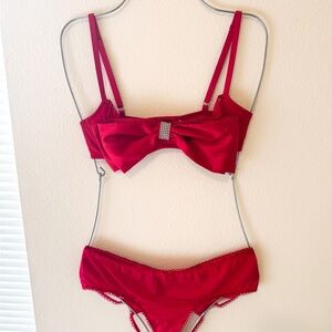 Victoria’s Secret Red Bow Lingerie Set